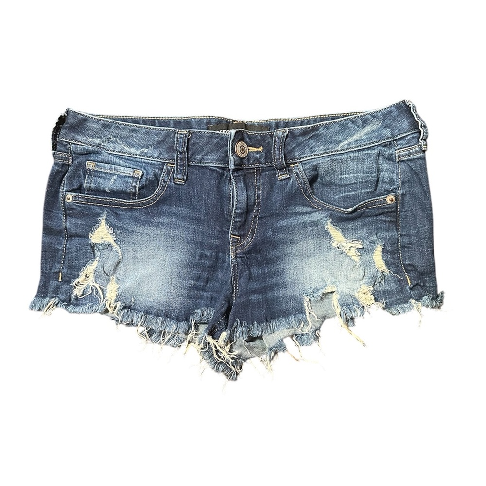 Express Blue Jean Shorts Distressed Vintage Style